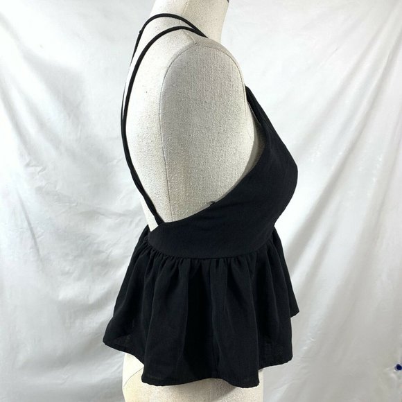 Deep V Neck Crop Top Peplum Top Size Small Silence + Noise Sleeveless - Picture 9 of 10